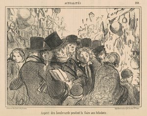 Uitzicht op de boulevards tijdens de snuisterijenmarkt door Honoré Daumier