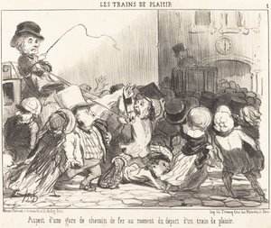 Aspect van een Treinstation... door Honoré Daumier