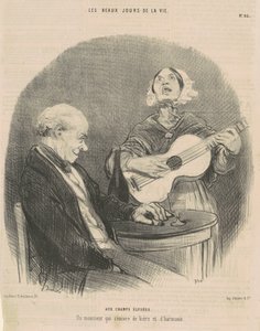 Op de Champs-Elysées door Honoré Daumier