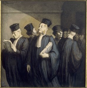 Voor de zitting door Honoré Daumier