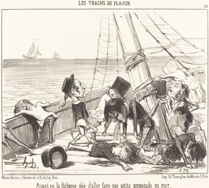 Met het ongelukkige idee om ... naar zee te gaan door Honoré Daumier
