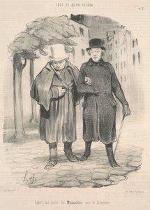 Deel uitgemaakt van de muscadins onder het directoire door Honoré Daumier