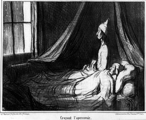 Gelovend hem te zien, karikatuur door Honore Daumier. 