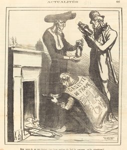 Erg teleurgesteld dat we... de kroon niet kunnen vinden... door Honoré Daumier