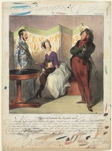 Caricaturana (plaat 50): Schending van Burgerlijk Wetboek Artikel 24 door Honoré Daumier