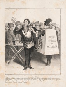 Caricaturana: Pl. 14, Robert Macaire Boekverkoper (Caricaturana: Pl. 14, Robert Macaire Libraire) door Honoré Daumier