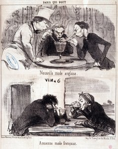 Cartoon over gastronomisch misbruik. Serie 