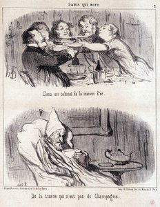 Cartoon over gastronomisch misbruik. Serie 