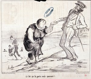 Cartoon over toeristen op vakantie. Serie 