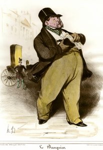 Cartoon van Bankier Tekening door Honore Daumier (1808-1879) uit 