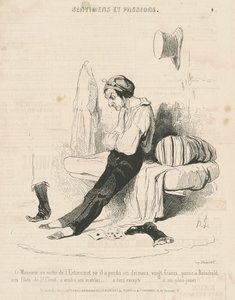 Deze meneer, bij het verlaten van het café ... door Honoré Daumier