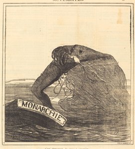 Het is gevaarlijk, vissen met een werpnet door Honoré Daumier