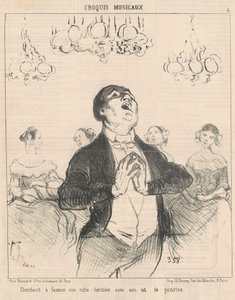 Proberen een rijke te fascineren ... door Honoré Daumier