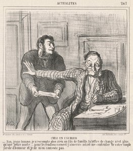 Bij een woekeraar door Honoré Daumier