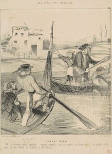 Zeeslag door Honoré Daumier