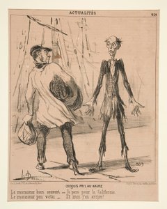 Croquis pris au Havre: Le monsieur bien couvert door Honoré Daumier