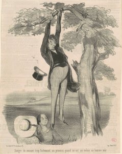 Danger de secouer trop fortement ... Un prunier door Honoré Daumier
