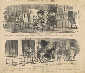 In de galerij van het Louvre door Honoré Daumier