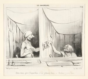 Zeg eens, vader Coquardeau, hij is behoorlijk fris door Honoré Daumier