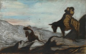 Don Quijote en Sancho Panza door Honoré Daumier