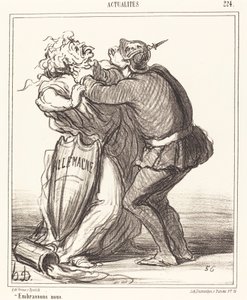 Laten We Kussen door Honoré Daumier