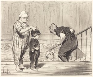 In Familiekring door Honoré Daumier