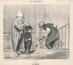In Familiekring door Honoré Daumier