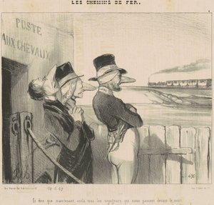 Et ... Voila ...Les voyageurs qui nous passent devant le nez! door Honoré Daumier