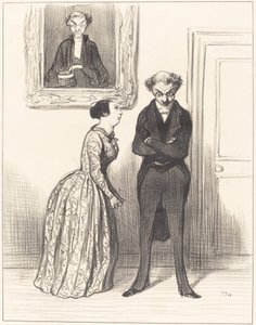 En te bedenken dat ik er drie... heb gewaarschuwd die ik niet kon laten veroordelen!... door Honoré Daumier