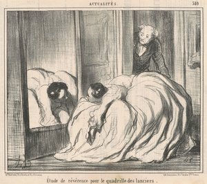 Studie van eerbied voor de quadrille van de lansiers