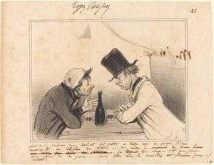 Faut de la prudence père Balivot, vot petite a seize ans... door Honoré Daumier