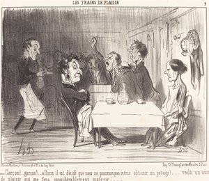 Garçon!... garçon!... allons il est décidé... door Honoré Daumier