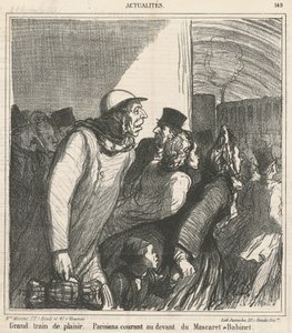 Grote plezier trein door Honoré Daumier