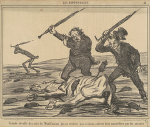 Grote opstand van de ratten van Montfaucon ... door Honoré Daumier