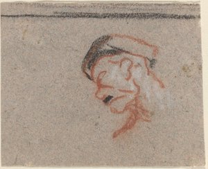 Hoofd van een man door Honoré Daumier