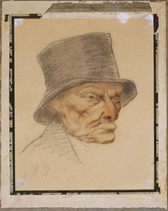 Hoofd van een oude man door Honoré Daumier