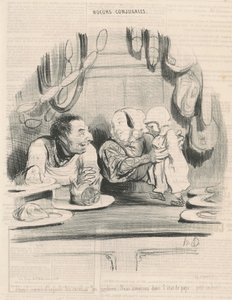 He! hoe hij naar de cervelats kijkt ... door Honoré Daumier