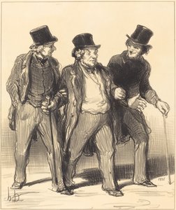 Het lijkt me dat ik... een... hond... zonder muilkorf zie!... door Honoré Daumier