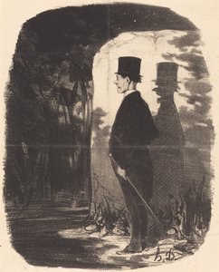 Er is niets aan te doen, ik moet dit... bos... oversteken... door Honoré Daumier