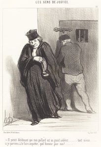 Het schijnt... dat mijn kerel een grote schurk is... door Honoré Daumier