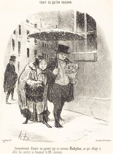 Ongemak van een familielid genaamd Babylas... door Honoré Daumier