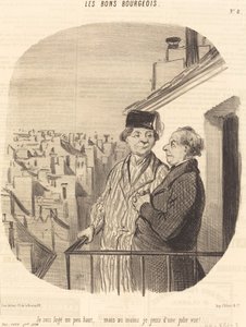 Ik woon een beetje hoog... maar... ik geniet van een mooi uitzicht! door Honoré Daumier