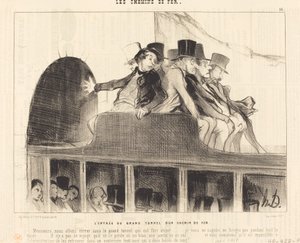 De ingang van de grote tunnel van een spoorweg door Honoré Daumier
