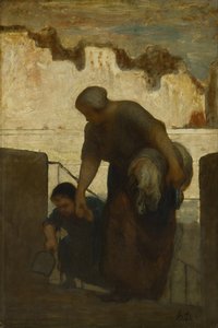 De wasvrouw door Honoré Daumier