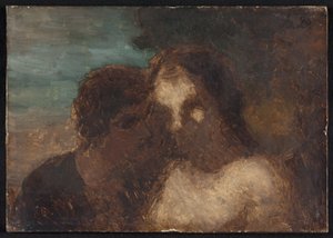 La Confidence of De kus van Judas door Honoré Daumier