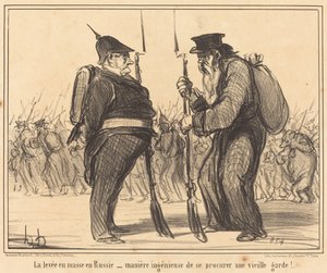 De massale opstand in Rusland... door Honoré Daumier