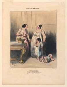 La Mere des Gracques, plaat 46 uit de Histoire Ancienne door Honoré Daumier