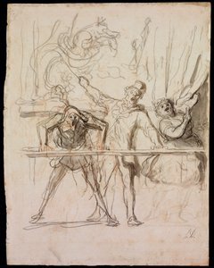 De Parade door Honoré Daumier