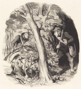 De Ontmoeting in het Bos door Honoré Daumier