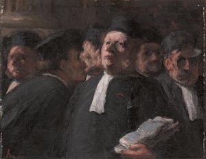 La Salle des Pas-perdus in het Paleis van Justitie door Honoré Daumier